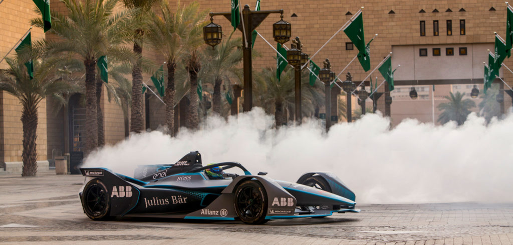 Formula E Gen2 racer’s first all-electric lap driven in Saudi Arabia Formula E Gen2 racer’s first all-electric lap driven in Saudi Arabia