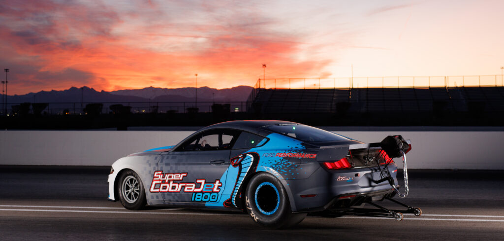 Electric Mustang Super Cobra Jet 1800 prototype sets sights on NHRA world records for EVs