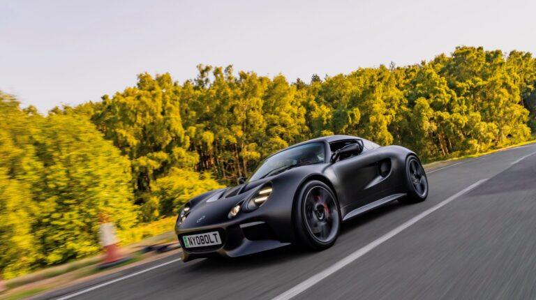 Nyobolt EV sportscar prototype showcases ultra-fast charging capabilities.