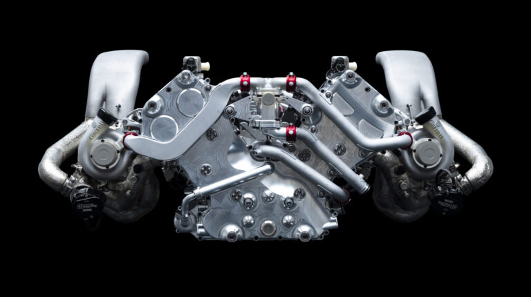 GMR 001 hits key milestone with engine fire-up The GMR 001 engine shown in isolation against a black background