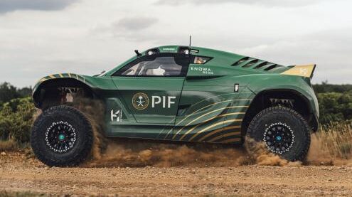 Yokohama Rubber to supply Geolandar tires to Extreme H World Cup The Pioneer 25 vehicle equipped with Geolandar X-AT tires driving along a dry, sandy dirt road