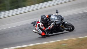 Motorcycle on track fitted with Bridgestone Battlax Racing Street RS12 tires