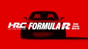 Writing says 'Honda Racing Corporation USA Formula R engine oil' over a black silhouette of a car with a red background