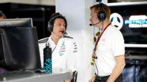 George Kurtz, CEO and Founder of CrowdStrike (right) and Toto Wolff, team principal and CEO (left).