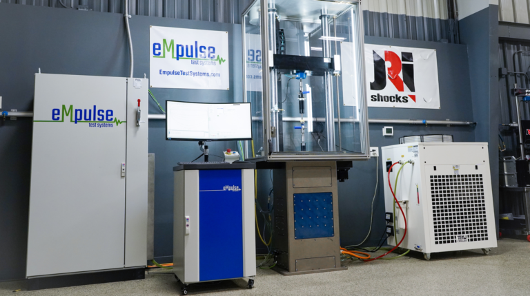 JRI Shocks enhances damper development capability with eMpulse load frame The eMpulse load frame at JRI Shocks' facility on North Carolina