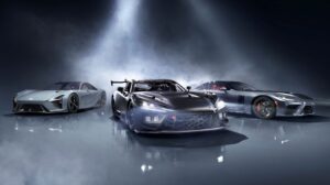 Lexus LFA Concept (left), Toyota GR GT3 (middle), Toyota GR GT (right) 
