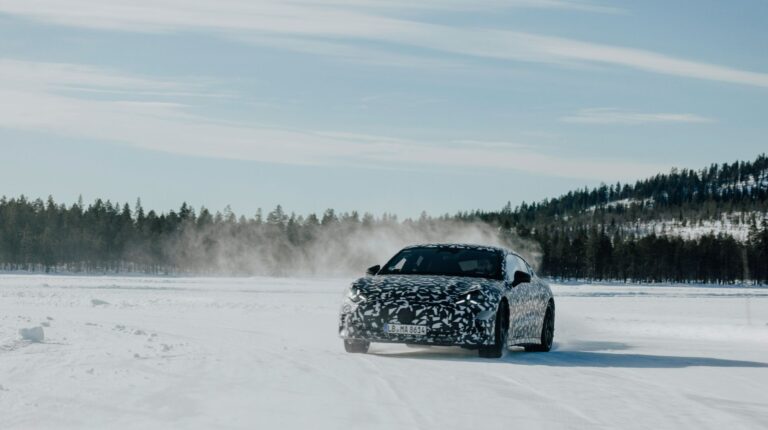 Winter testing of new GT 4-Door Coupe prototype completed.