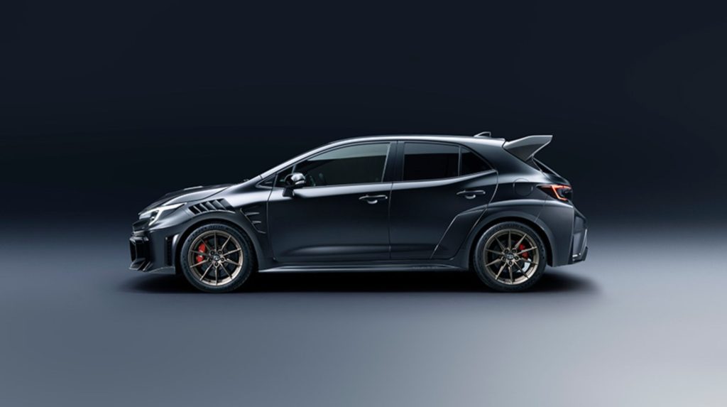 Side-on promo shot of the Gazoo Racing GRMN Corolla