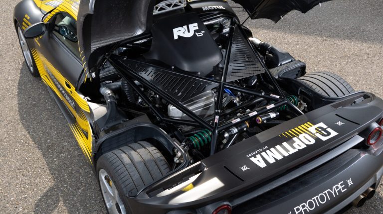 RUF debuts 1,000hp boxer-eight engine at Goodwood Festival of Speed Close up of the boxer-eight engine in the demonstration vehicle at the Goodwood Festival of Speed