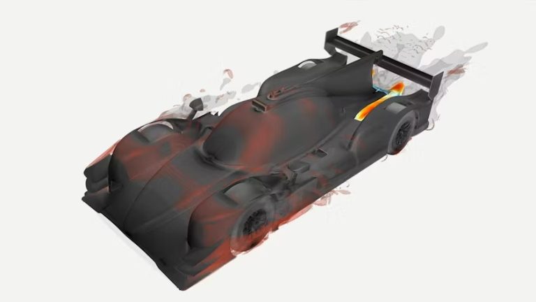 ORECA selects Siemens’ Simcenter to support motorsport development programs CFD diagram of a motorsport car.