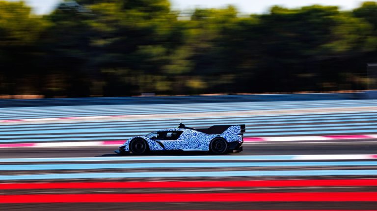 Ford Hypercar completes first track tests Ford Hypercar drives along a test track.